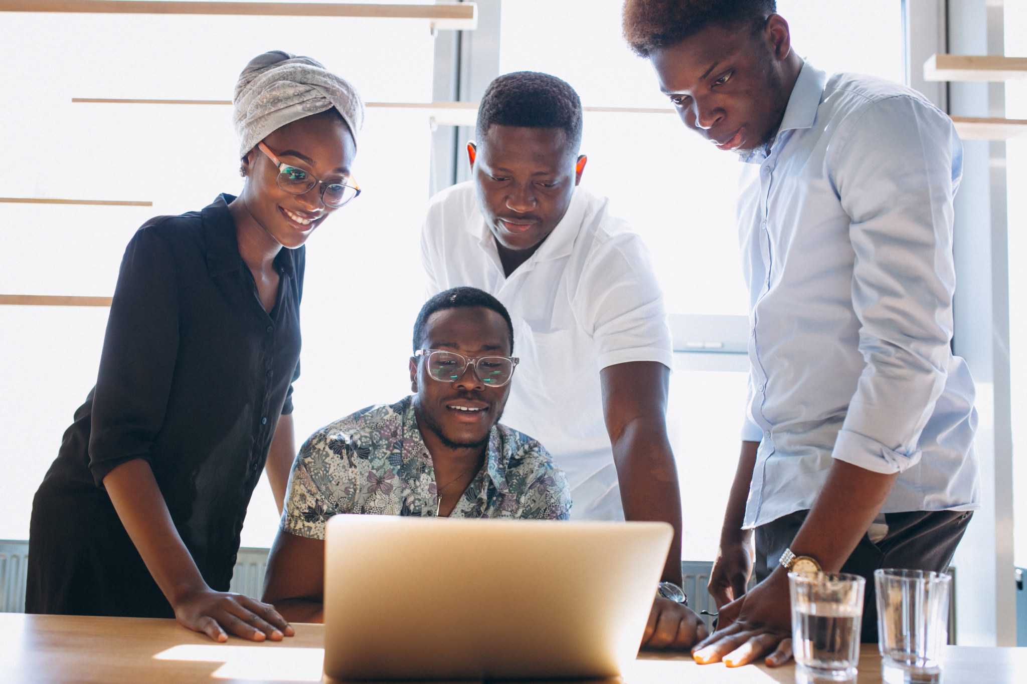 Nigerian digital marketing team planning a strategy based on trends in the industry.