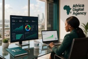 Africa Digital Agency team analyzing the cost of digital marketing in Nigeria using SEO and campaign performance dashboards